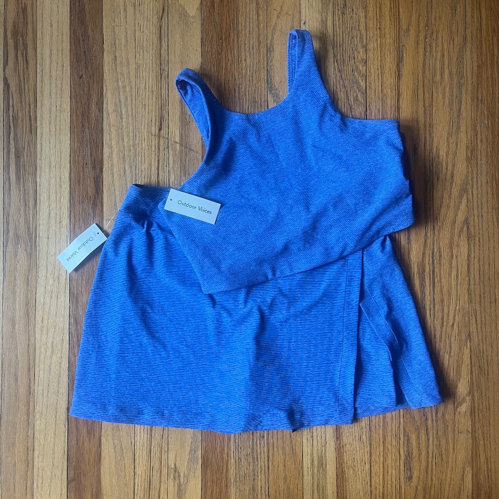 NWT Outdoor voices Venus Crop Top + Court Skort Set